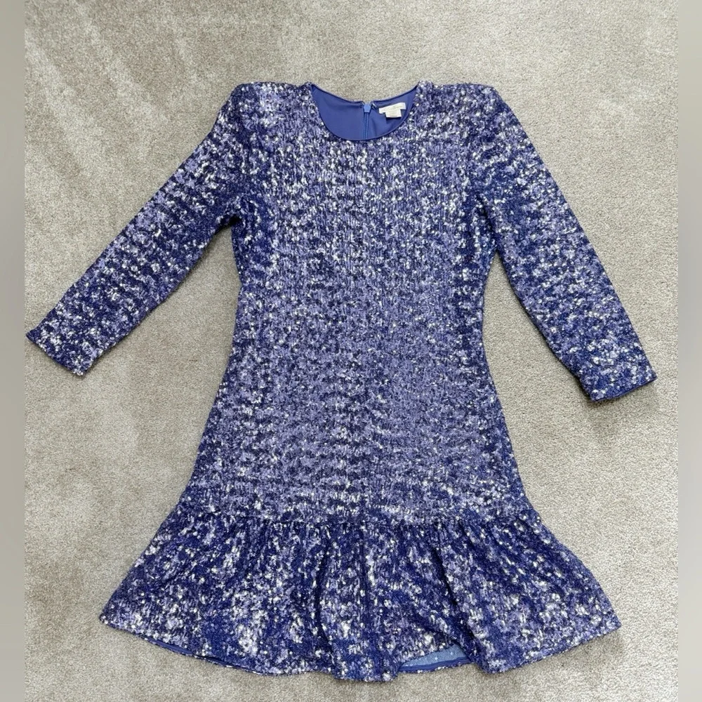 SHOSHANNA - Serena Glitter Mini Dress - Periwinkle- size 8 - Immaculate - Picture 4 of 16